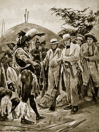 Britit Natalissa, 1824, kuvitus teoksesta "Hutchinsonin tarina brittiläisestä kansasta", n. 1923 tekijältä Richard Caton Woodville junior