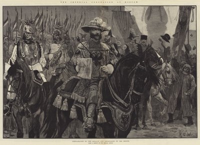 Keisarillinen kruunaus Moskovassa, senaatin heraldien ja sihteerien julistus tekijältä Richard Caton Woodville junior
