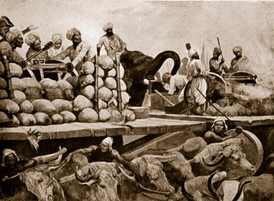 Nawabin tykistö Plasseyssa, kuvitus teoksesta "Hutchinson