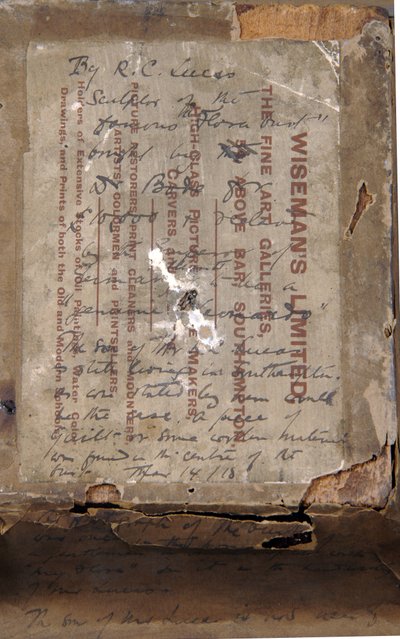 Verso tytön rintakuvasta, n. 1850 (kynä & muste ja painatus paperille) (katso 876003) tekijältä Richard Cockle Lucas