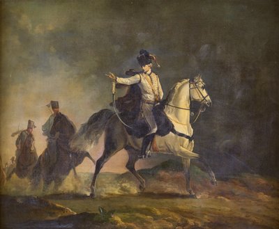 The Earl of Ancram asennettuna laturiin, n. 1773 (öljy kankaalle) tekijältä Richard Cosway