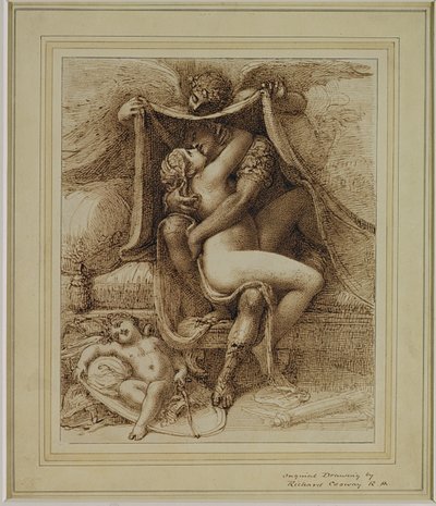 Venus ja Mars, n. 1790 (kynä ja ruskea muste paperille) tekijältä Richard Cosway