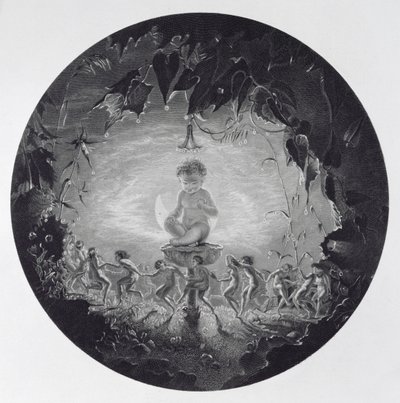 Puck and the Fairies, kaiverrus William Home Lizars (1788-1859) tekijältä Richard Dadd