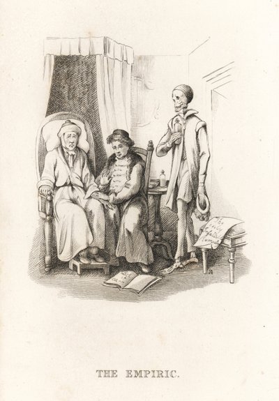 Kuoleman luuranko ja tohtori. ,1827 (kaiverrus) tekijältä Richard Dagley