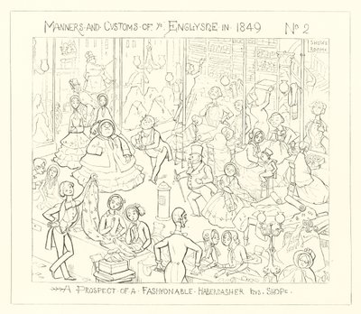 1849, mahdollisuus muodikkaan lyhyttavaraliikkeeseen tekijältä Richard Doyle