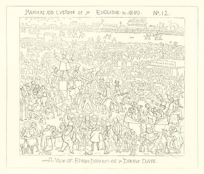 1849, Näkymä Epsom Downsista Derby-päivänä tekijältä Richard Doyle