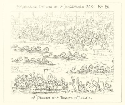 1849, mahdollisuus Thames Regatta tekijältä Richard Doyle