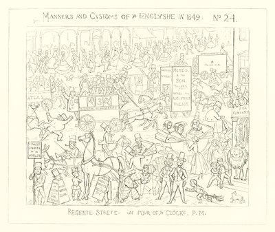1849, Regent Street kello neljä iltapäivällä tekijältä Richard Doyle