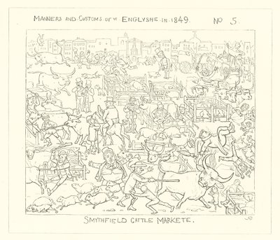 1849, Smithfieldin karjamarkkinat tekijältä Richard Doyle