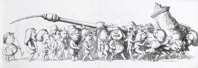 Saksalaiset kävijät suuressa näyttelyssä, 1851 tekijältä Richard Doyle