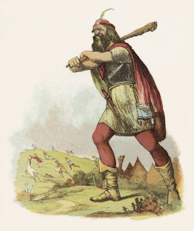 Kuvitus Jack The Giant Killerille (värilitho) tekijältä Richard Doyle