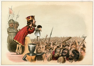 Kuningas Edward I esittelee poikansa Walesin prinssiksi tekijältä Richard Doyle