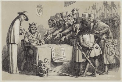 Magna Chartan allekirjoitus (akvatinta) tekijältä Richard Doyle