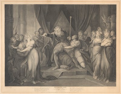 Shakespeare, Kuningas Lear, I näytös, I kohtaus tekijältä Richard Earlom