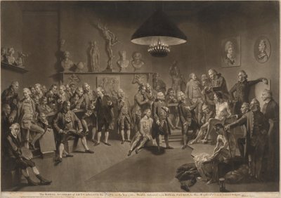 Kuninkaallinen taideakatemia tekijältä Richard Earlom, after Johann Zoffany