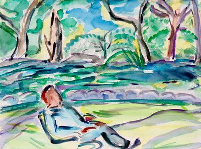 Rentoutuminen joen rannalla, 2020 tekijältä Richard Fox