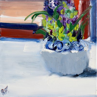 Still Life with Bowl, 2020 (öljy kankaalle) tekijältä Richard Fox