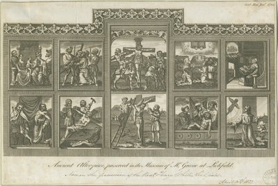Lichfield - Muinainen alttaritaulu: kaiverrus, nd [c 1785] (painettu) tekijältä Richard Greene