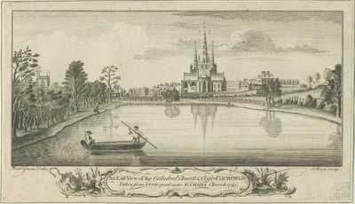 Lichfield Cathedral and Close - East View: kuparilevykaiverrus tekijältä Richard Greene