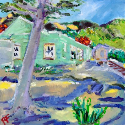 The Abandoned Depot, Rutherford, Napa, 2022 (öljy kankaalle) tekijältä Richard H. Fox