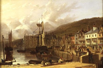 Näkymä Dartmouthista, Devonista (öljy kankaalle) tekijältä Richard Hume Lancaster