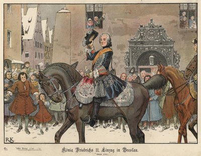Fredrik Suuri saapuu Breslauhun, 1741 tekijältä Richard Knoetel