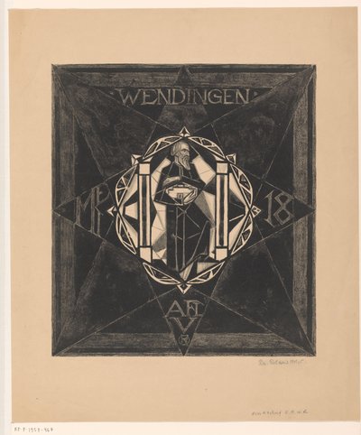 Kannen suunnittelu: Wendingen, 1918 tekijältä Richard Nicolaüs Roland Holst (signed by artist)