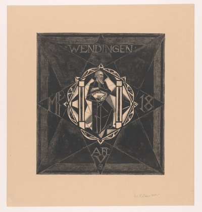 Kannen suunnittelu: Wendingen, 1918 tekijältä Richard Nicolaüs Roland Holst (signed by artist)