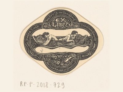 Ex libris: Ina van Eibergen Santahagens-Waller Jokaisella päivällä on kultaiset odotuksensa (otsikko esineessä) tekijältä Richard Nicolaüs Roland Holst