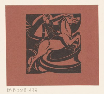 Ratsastaja hyppäävällä hevosella tekijältä Richard Nicolaüs Roland Holst