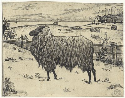 Lampaat rannikkomaisemassa tekijältä Richard Nicolaüs Roland Holst