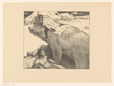 Venäjän tsaari Nikolai II Venäjän karhusta Venäjän karhu karjuu rauhaa (alkuperäinen nimi) tekijältä Richard Nicolaüs Roland Holst