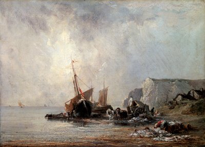 Veneitä Normandian rannalla, 1823. tekijältä Richard Parkes Bonington