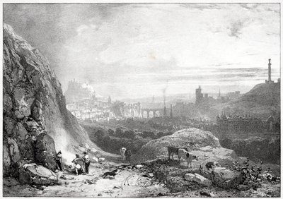 Edinburgh Pyhän Antoniuksen kappelilta nähtynä tekijältä Richard Parkes Bonington