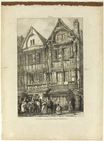 Maison Grande, Rue St. Pierre tekijältä Richard Parkes Bonington