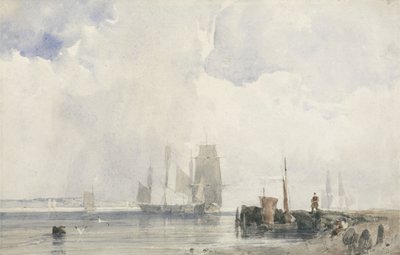 Toimitus suistoalueella (paperilla grafiitin päällä) tekijältä Richard Parkes Bonington