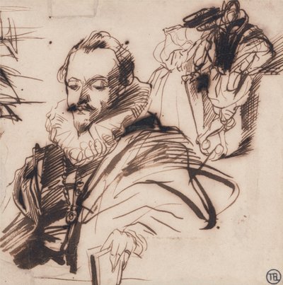 Tutkimus herrasmiehestä 1600 -luvun puvussa Van Dyckin jälkeen tekijältä Richard Parkes Bonington