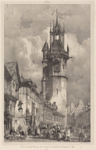 Gros-Horloge-torni, Évreux tekijältä Richard Parkes Bonington