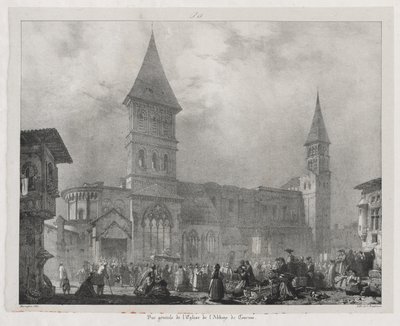Kuvankauniita ja romanttisia matkoja muinaisessa Ranskassa, Franche-Comté: Tournus Abbey Church tekijältä Richard Parkes Bonington