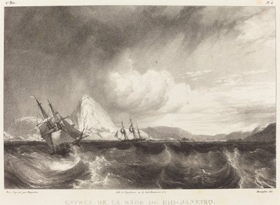 Entree de la rade de Rio-Janeiro tekijältä Richard Parkes Bonington after Moritz Rugendas