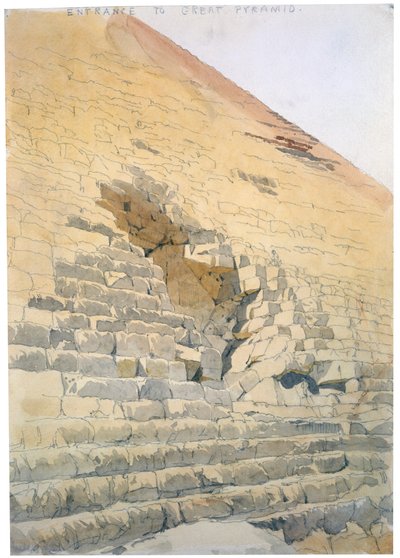 Sisäänkäynti suureen pyramidiin, Egypti, 1800-luku tekijältä Richard Phene Spiers