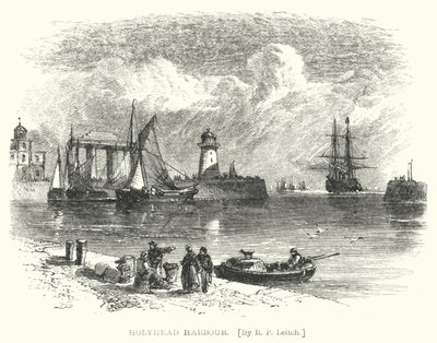 Holyhead Harbour (kaiverrus) tekijältä Richard Principal (after) Leitch