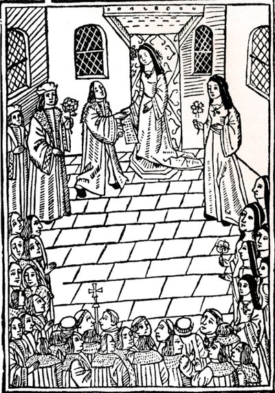 Charles V:n ja prinsessa Mary Tudorin välinen avioliittosopimus, n. 1508. tekijältä Richard Pynson