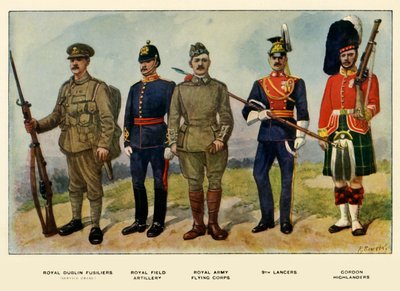 Brittiarmeijan tyypit, 1919. tekijältä Richard Simkin