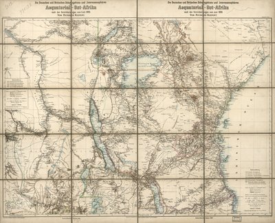 Saksan ja Ison-Britannian protektoraatit ja etupiirit Päiväntasaajan Itä-Afrikassa: kesäkuussa 1890 tehtyjen sopimusten mukaisesti tekijältä Richard; Sprigade Kiepert