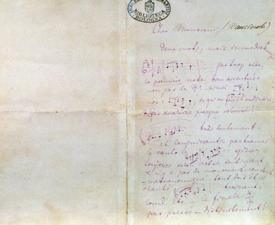 Richard Wagnerin käsinkirjoitettu kirje Luigi Mancinellille, 10. joulukuuta tekijältä Richard Wagner