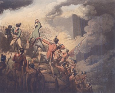 Badajoz, 6. huhtikuuta 1812 teoksesta "The Victories of the Duke of Wellington", kaiverrus T. Fielding, pub. 1819 (katso 115640) tekijältä Richard Westall