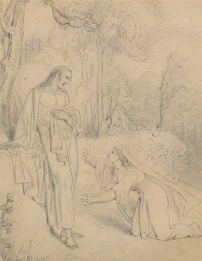 Kristus ilmestyy Magdalan Marialle (Joh. 20:13-14) tekijältä Richard Westall
