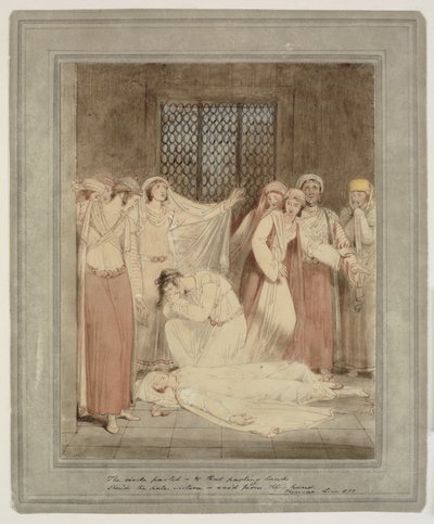 Kohtaus Henry Gally Knightin Phrosyne, kreikkalainen tarina tekijältä Richard Westall