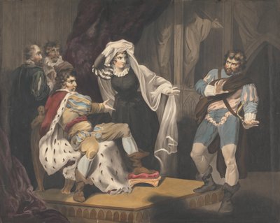 Teatterihahmoja valtaistuimesta tekijältä Richard Westall